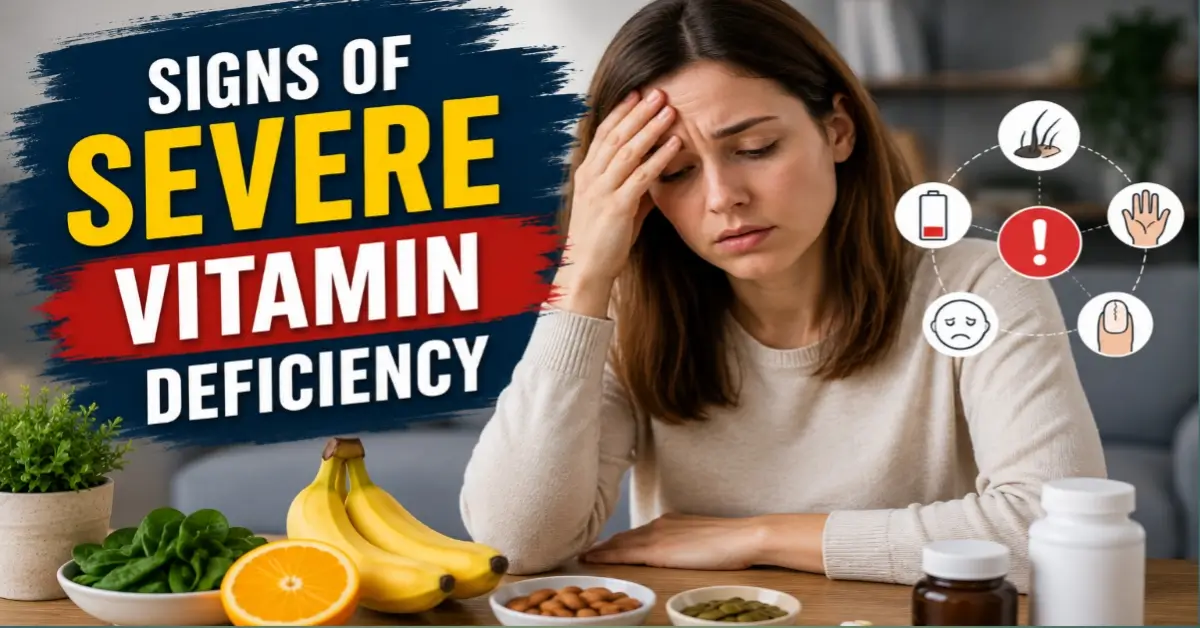 signs of severe vitamin deficiency.