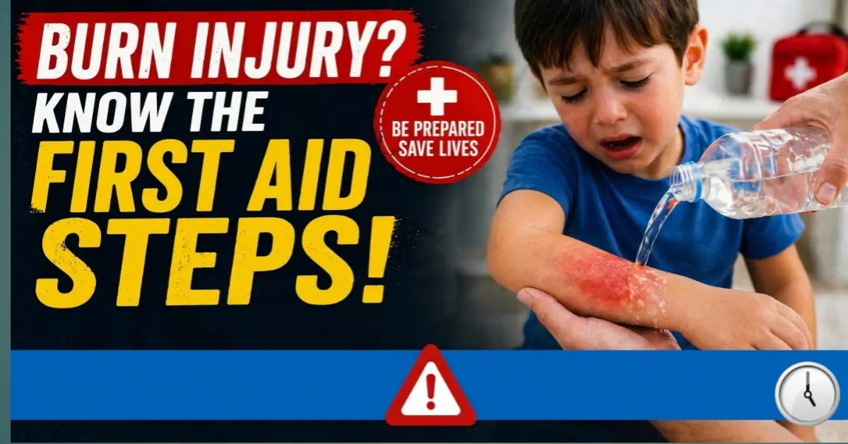 burn first aid step -child treatment.